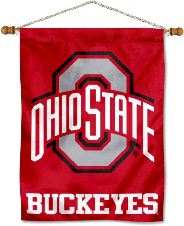 Ohio State Buckeyes Scarlet Banner with Hanging Pole
