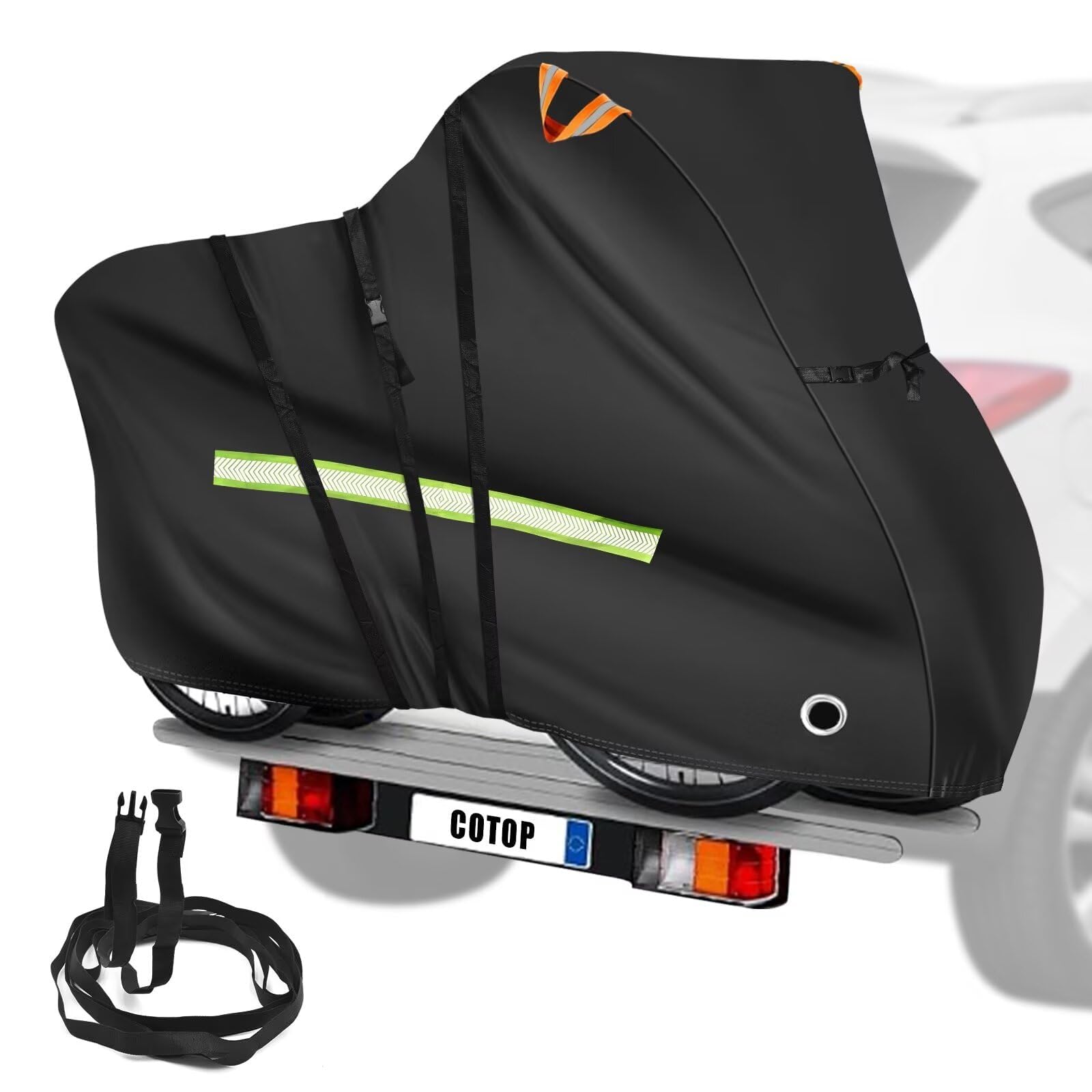 COTOP Funda protectora de autocaravana para bicicletas, funda bicicleta 600D impermeable para transporte, robusta funda de bicicleta Oxford portabicicletas trasera