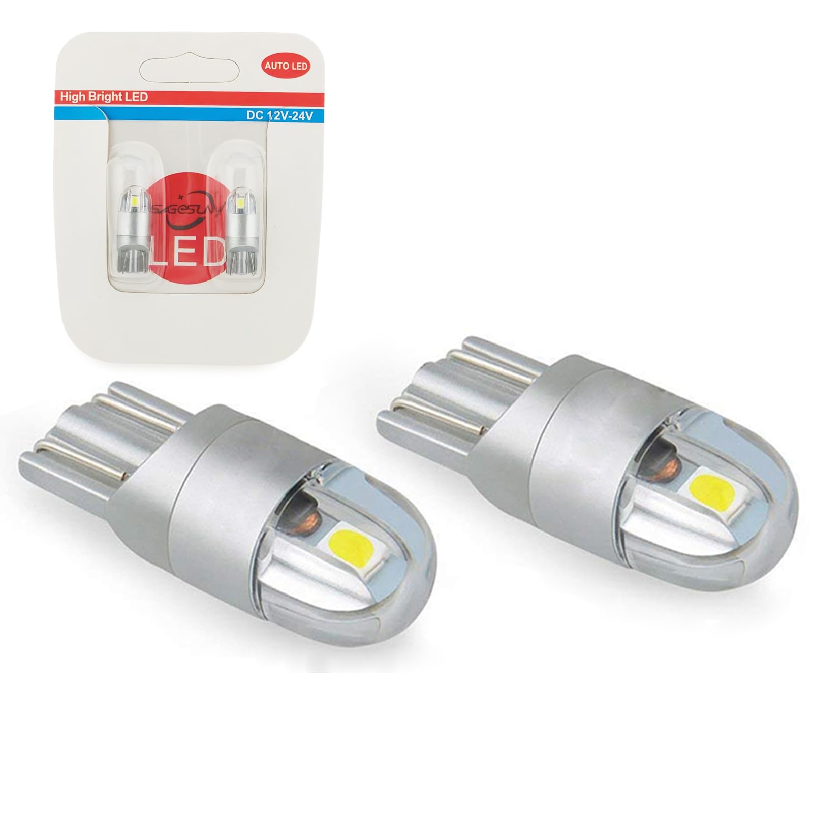 Lot De 2 Ampoules LED T10 W5W Canbus Pour Veilleuses - Blanc 6000K - Compatible SEAT IBIZA 6J Et Autres Véhicules - 12V
