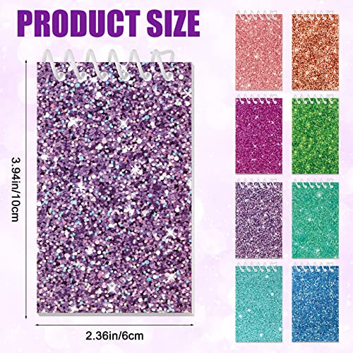 Image of Glenmal 8 Pcs Mini Notepads for Kids Party Favors Mini Tie Dye Note Pads Glitter Colorful Little Pocket Notepads for Girls Gift Classroom Rewards 20 Pages Each (Solid Color)