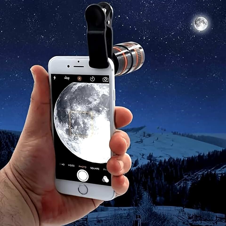 1 lente de zoom 8X para smartphones, lente de câmera de PVC com clipe com efeitos especiais, acessório universal para fotografia de telefone, sem necessidade de aplicativo, design de clipe fácil