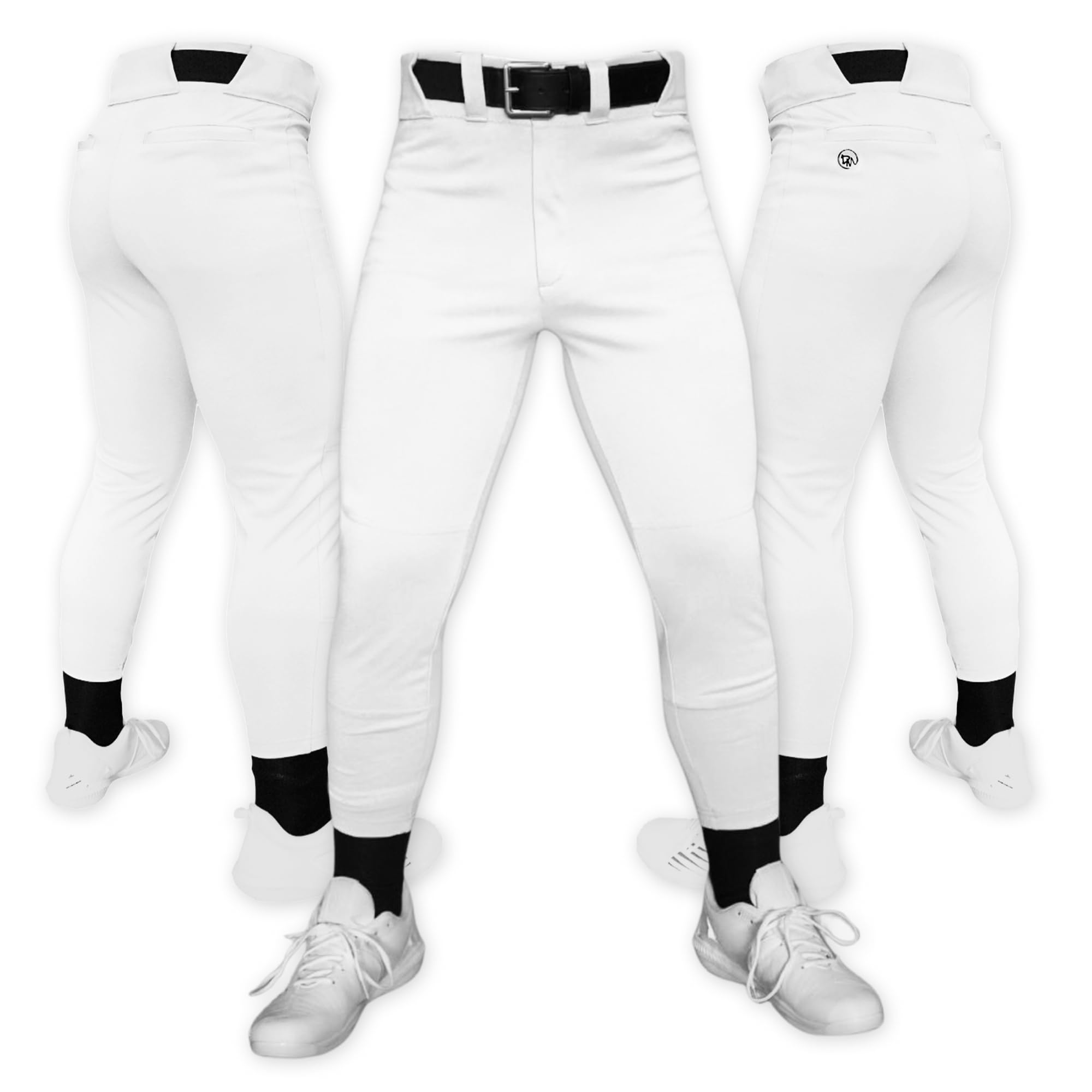 Dirty MidsOriginal The Essentials Baseball Pants – Pro Fit, Anti-Slip Waistband – White, Black, Grey – XS to XL