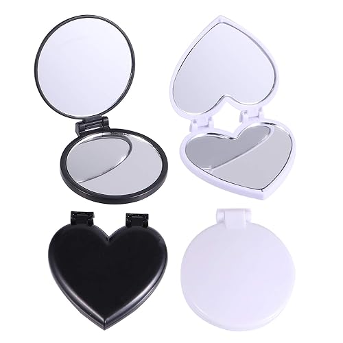 20pcs Mini Maquillaje Espejos De Bolsillo En Forma De Corazón Espejos Portátil Plegables Espejos