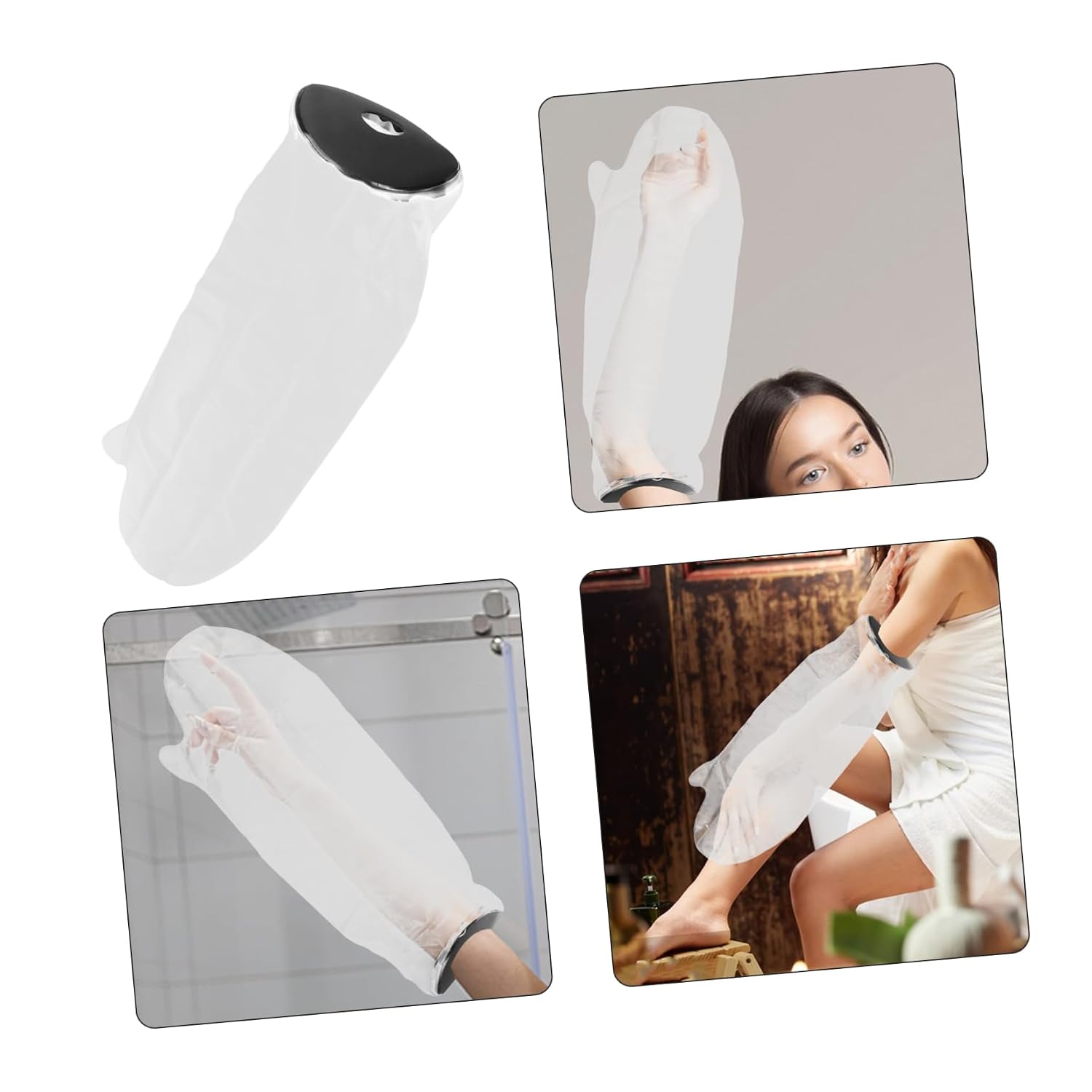 Holibanna Arm Cast Cover for Shower Protector for Surgery Wounds and Bandages Comfortable and Reusable Shower Bag for Adults Transparent Design