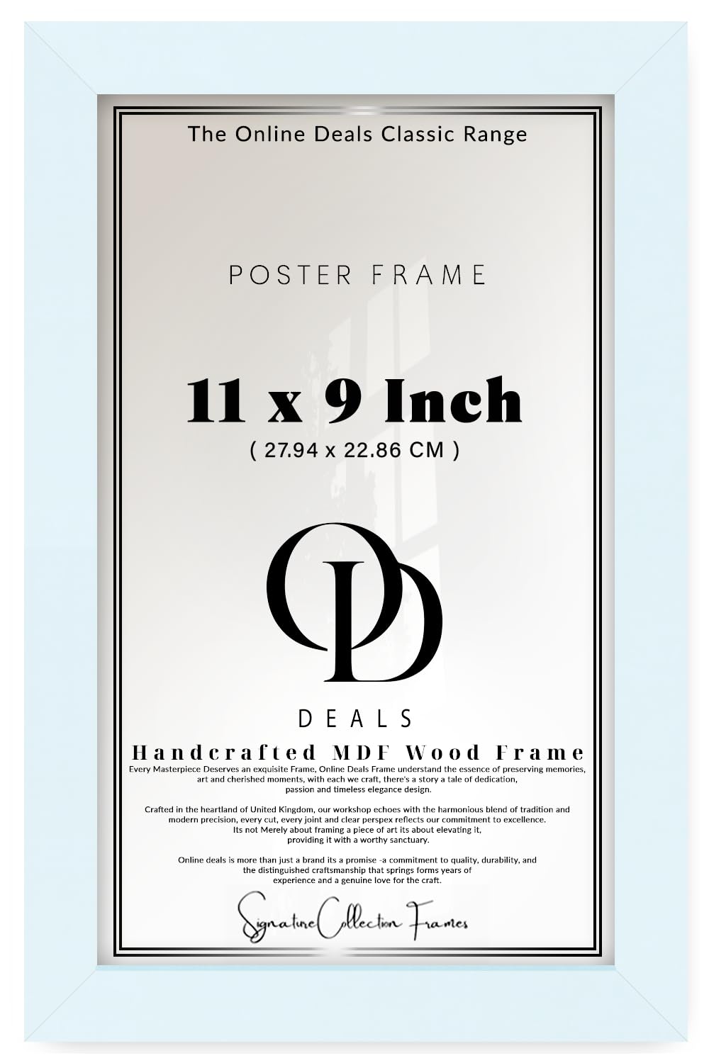 OD Deals | Modern 11 X 9 Inch Poster Frame — Clear Perspex Front For Vertical And Horizontal Orientation, Lightweight White Border For Home And Art Gallery Display (27.94 X 22.86 CM)