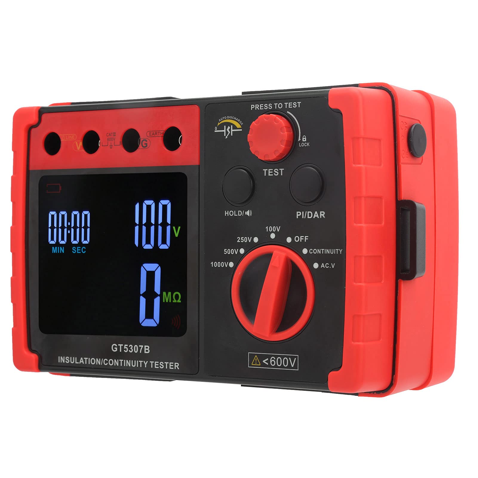 GT5307B Digital Insulation Tester, Voltage Megohmmeter, LCD Display, Overload, for Electrical Equipment Testing