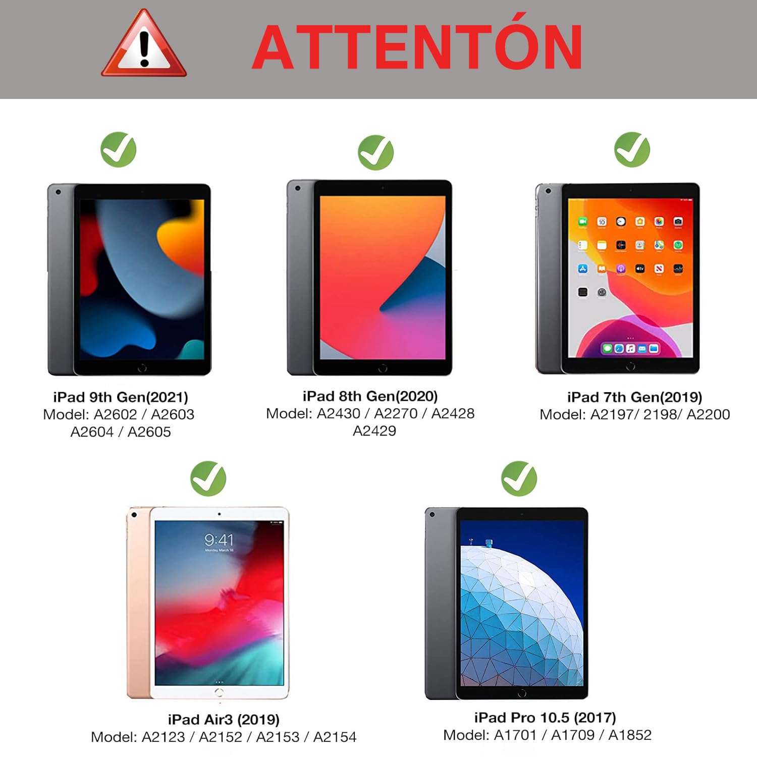 Funda con Teclado iPad 9/8 /7 generacion 10.2”/Air 3 10.5"/Pro 10.5”, Español Ñ QWERTY Bluetooth Desmontable, Funda Teclado para iPad 10.2 9th Gen 2021/ 8th 2020/ 7th 2019, Negro