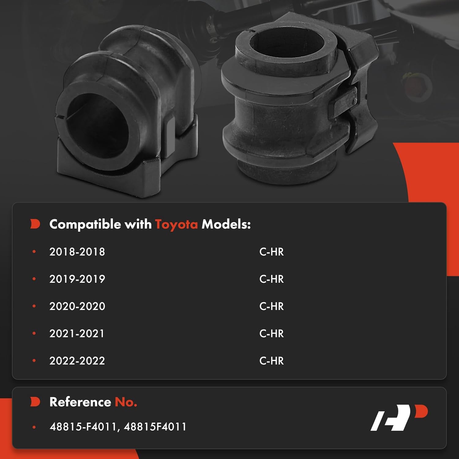 A-Premium 2 x Front Sway Bar Bushing Kit, Compatible with Toyota C-HR CHR 2018 2019 2020 2021 2022