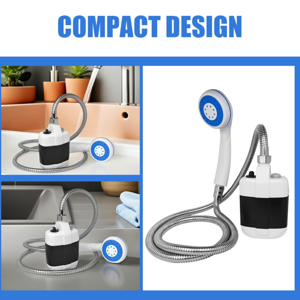 Ducha Portátil de Camping USB Recargable, Pulverizador Exterior Compacto