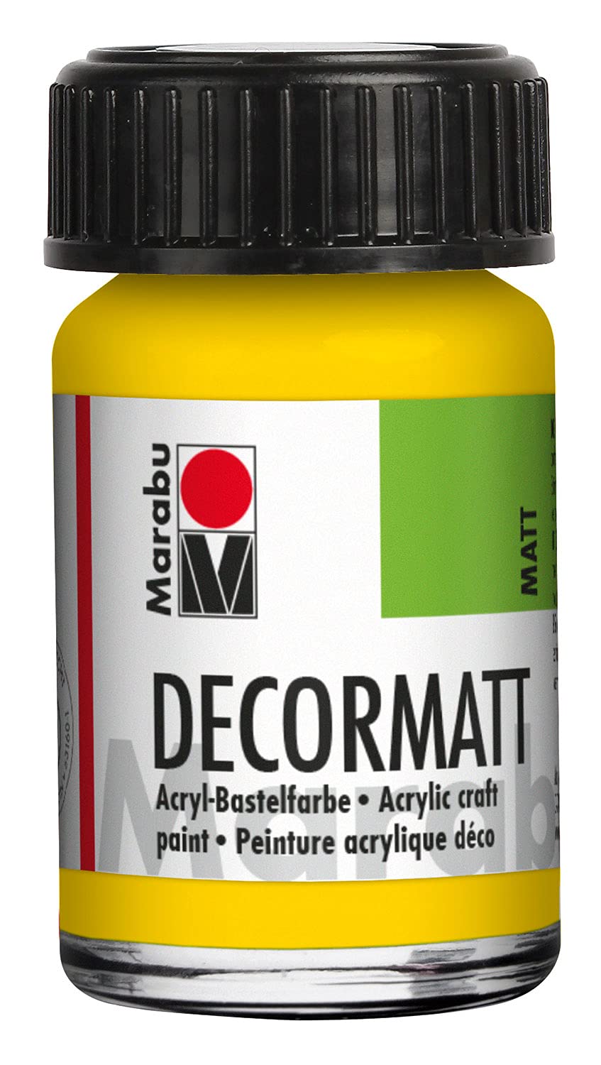 Marabu Acrylic Paint"Decormatte" Yellow 15 ml in Glass