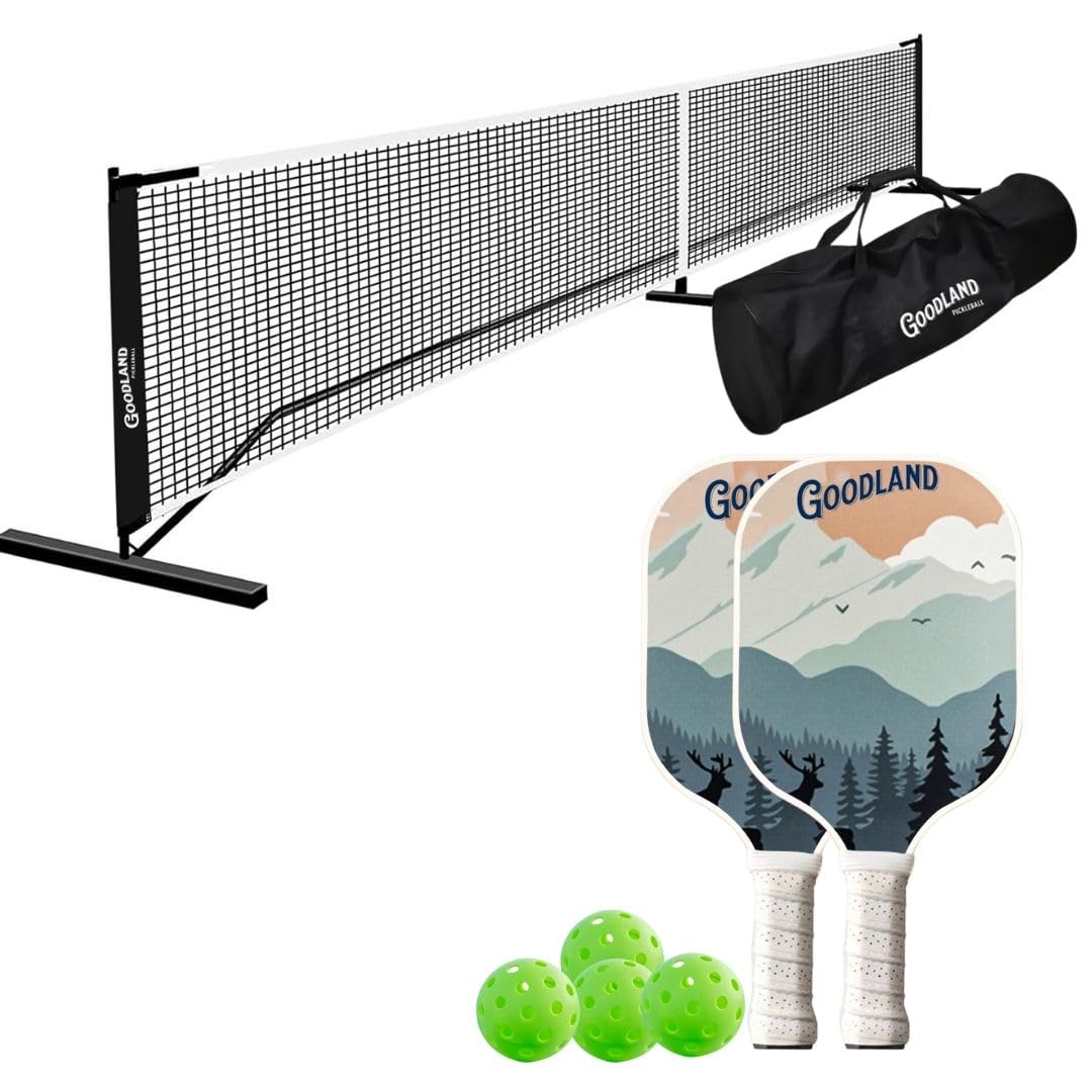 Goodland Portable Pickleball Set, 2 Paddles, 4 Pickleball Balls, Net with Carry Bag for Indoor/Outdoor Play Pickleball Paddles Kit Game Set for Kids Adults (SOHO) (B0D8185BCK) Amazon Price History, Amazon Price Tracker