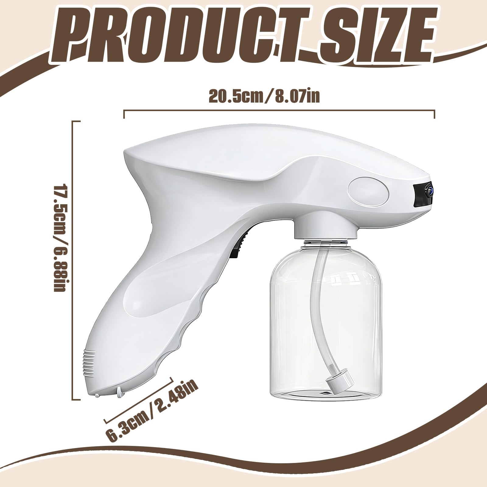 Pulverizador Atomizador, Set De Spray Bronceador PortáTil Con 1 Guante Desinfectante EléCtrico Recargable De 280 Ml Con Atomizador De Luz Azul