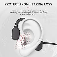 Vista 7 de Auriculares deportivos inalámbricos con orejas abiertas, Bluetooth 5.0, impermeables, a prueba de sudor, con micrófono, para deportes, correr