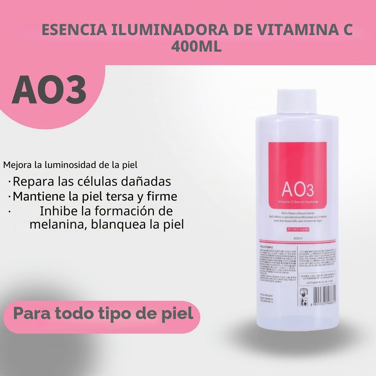 Aqua Peeling Solution, Top Salon Skin Scrub, Hydra Skin Scrub Solución especial, pequeña solución de burbujas (3 botellas x 400 ml)
