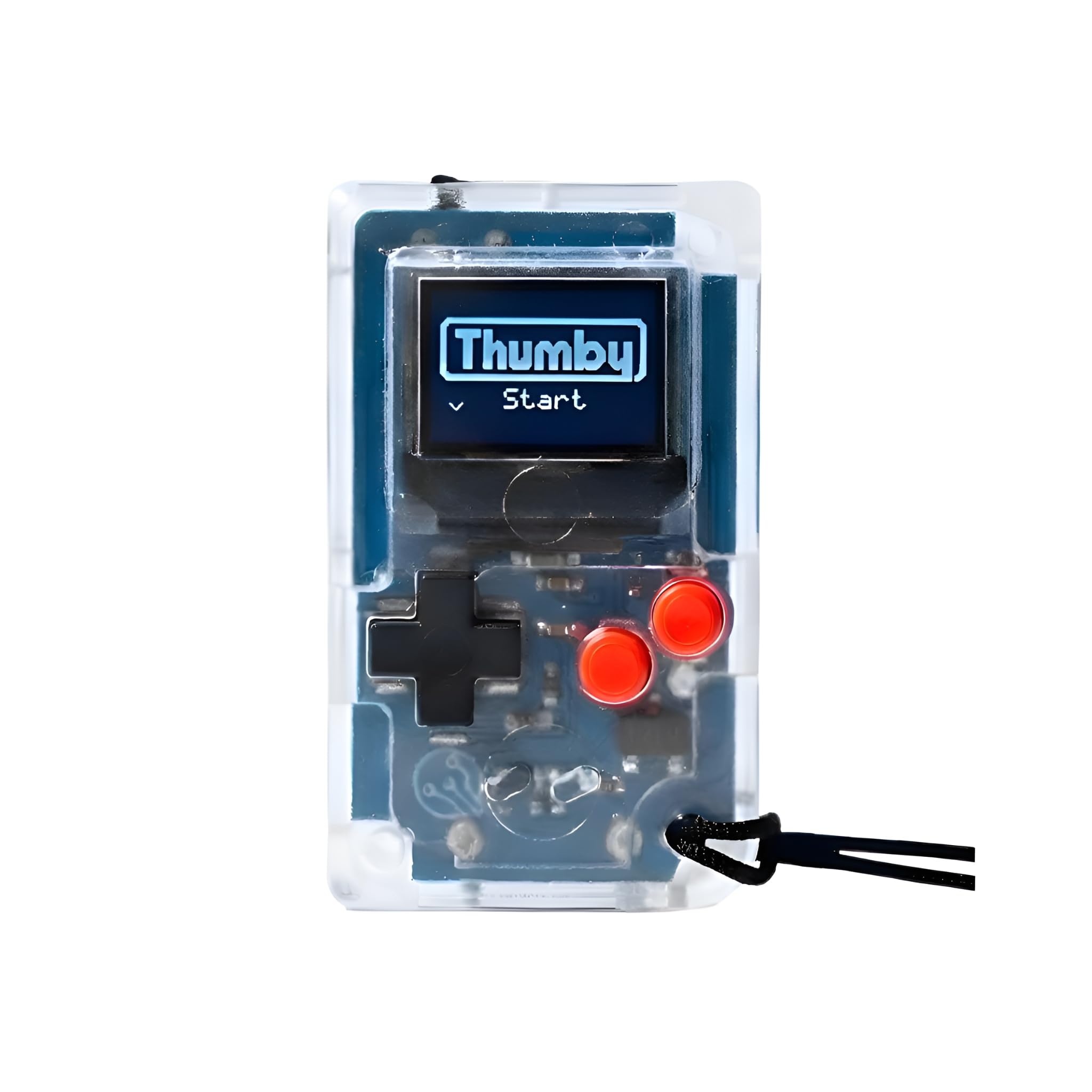 TinyCircuits Thumby (Clear) Small Game Console Playable Programmable Keychain: Electronic Miniature STEM Learning Tool
