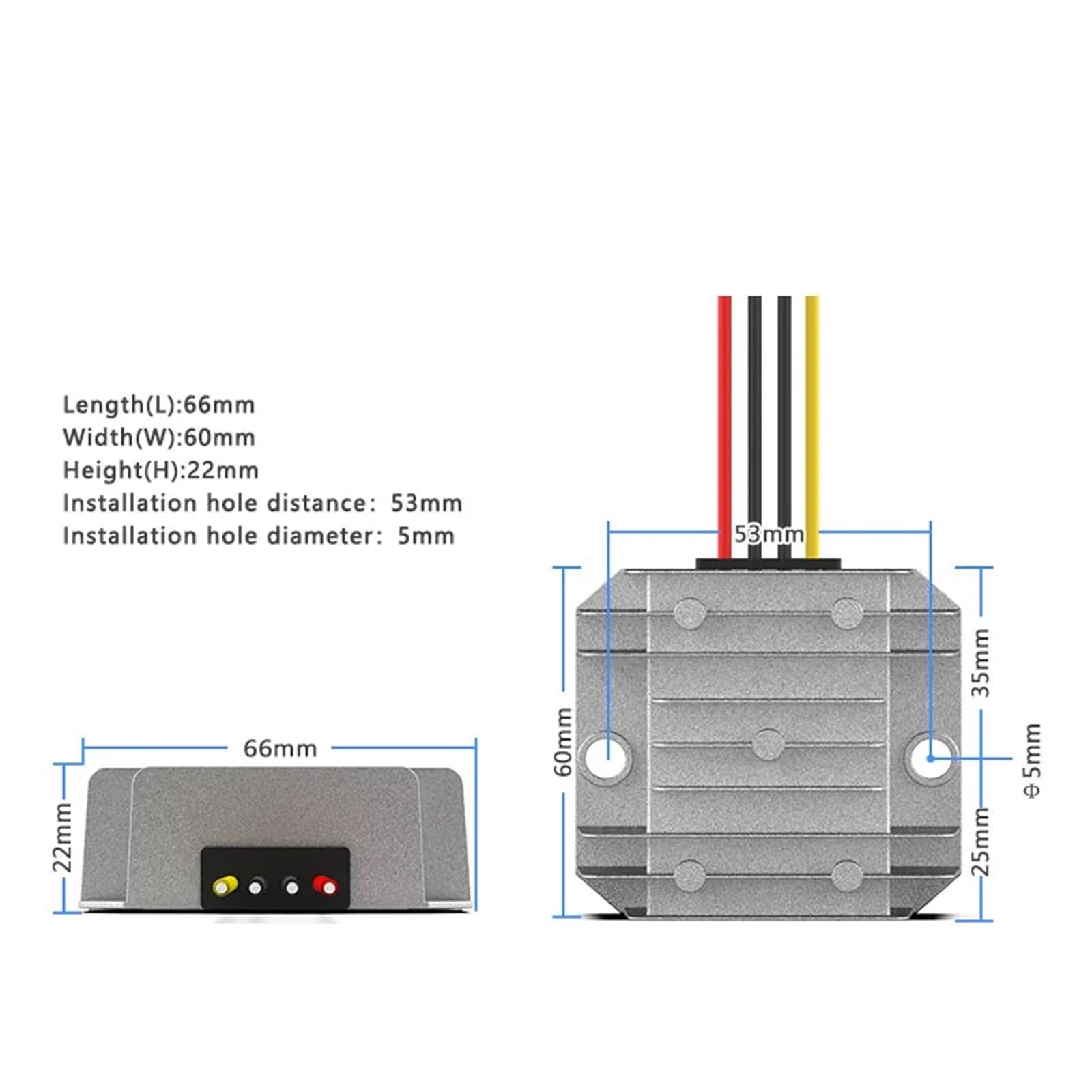 36 V 48 V na 12 V 5 A 6 A 8 A 10 A DC konwerter 30-60 V na 12 V adapter samochodowy wodoodporny (48 V do 12 V 8 A 96 W)