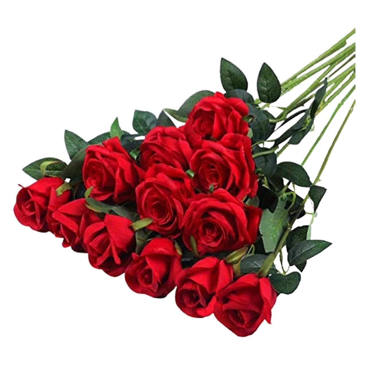 MWAHJU 12pcs Realistic Artificial Rose Bouquet For Weddings, Birthdays, And More For Floral Arrangements And Home Decormeasurement For Home