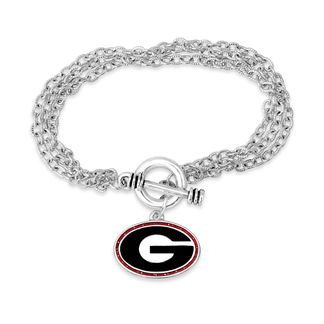 Georgia Bulldogs Game Day Glitter Toggle Bracelet Jewelry Gift Licensed UGA