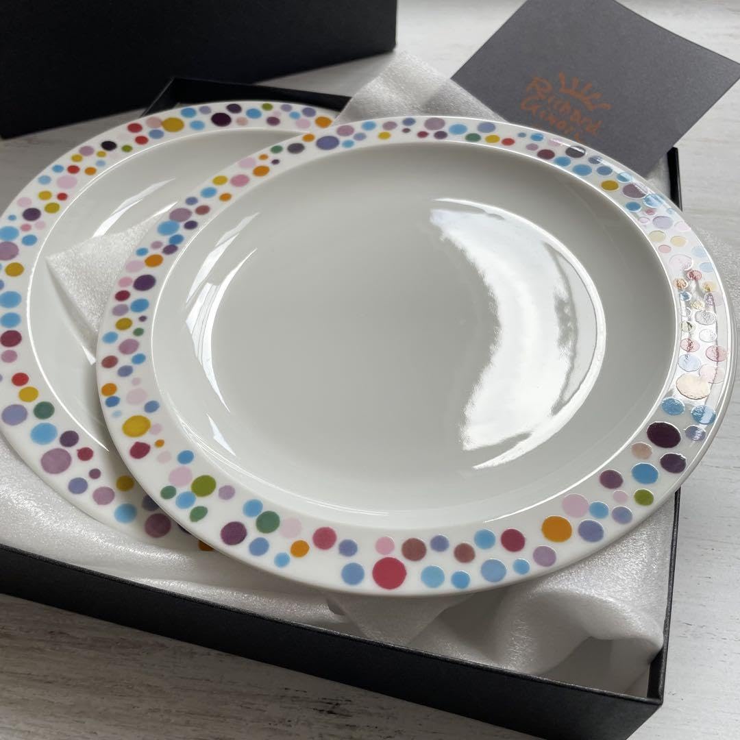 Boxed Richard Ginori Point Dot Plate 8.7 inches (22 cm) x 2 Piece Set