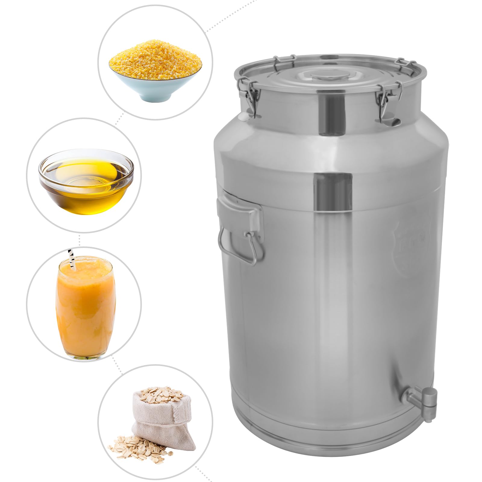 Thermos da 76 l, con rubinetto, dispenser per bevande in acciaio inox, con coperchio per cioccolata calda, tè al latte, tè freddo, latte, succhi di frutta, caffè all'aperto, viaggi e