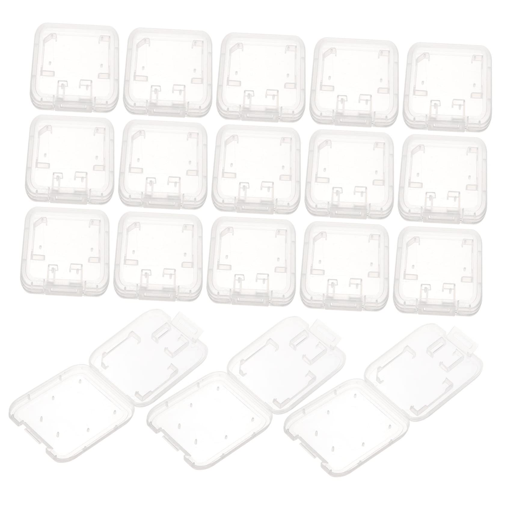 PHENOFICE 24pcs Memory Card Holder Case Transparent Storage Box for and Cards Lightweight and Portable Closure for Daily Use and Travel