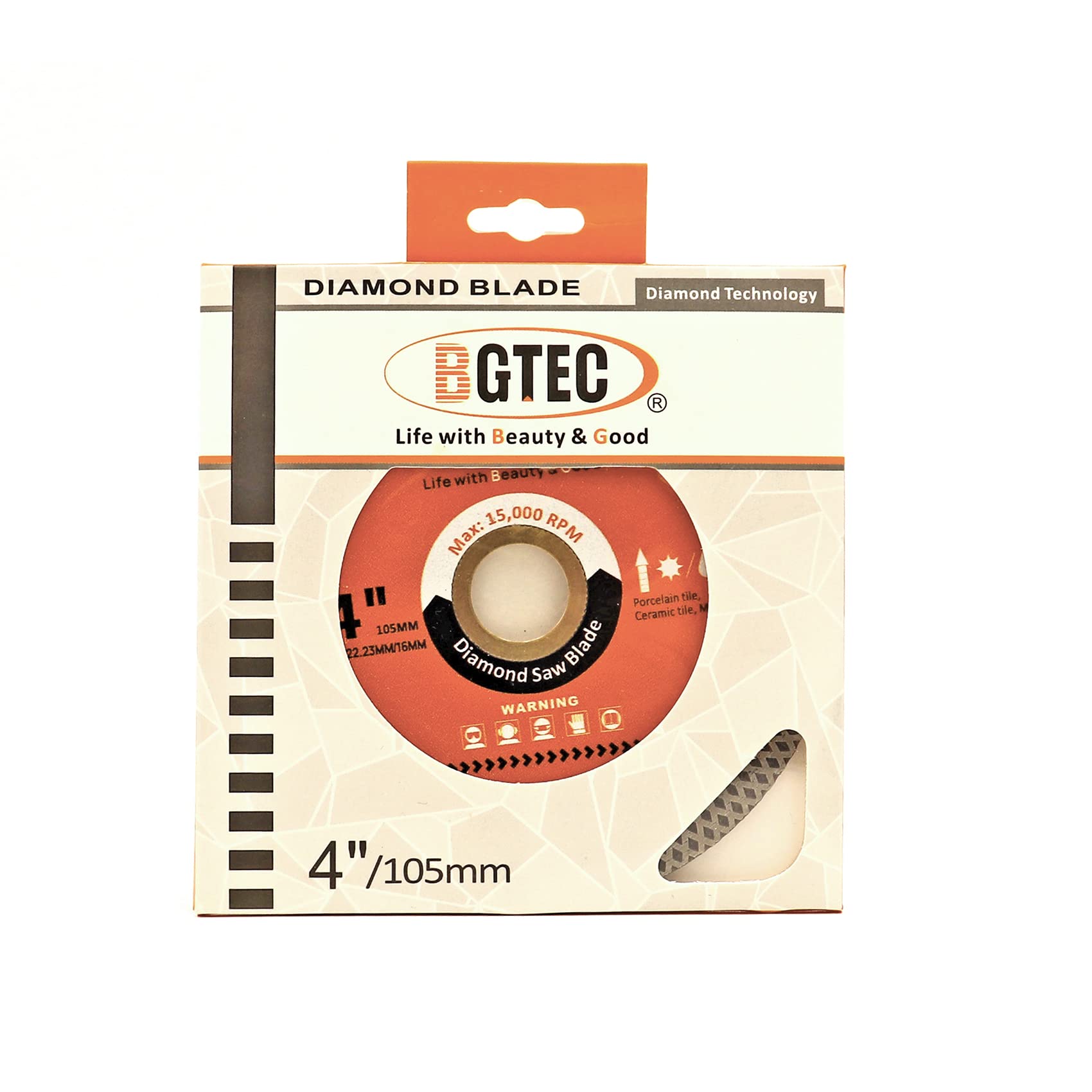 Supercienkie diamentowe ostrze do płytek z krawędzią z siatki, BGTEC 5 szt. 105 mm x trzpień 22,23-16 mm tarcza do cięcia na sucho lub na mokro porcelanowa ceramiczna marmurowa granit