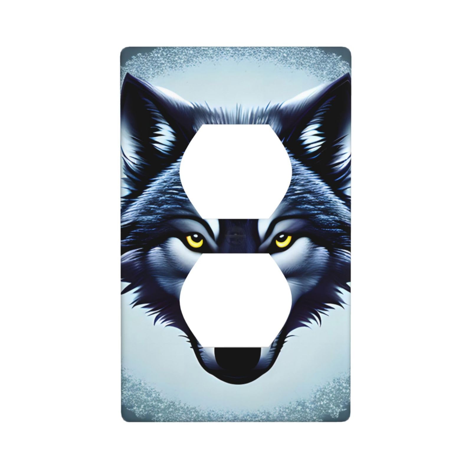 Fierce Wolf Head Decorative Switch Plate Cover-Unbreakable Polycarbonate Wall Plate for Home Office, 1 Gang with Screws