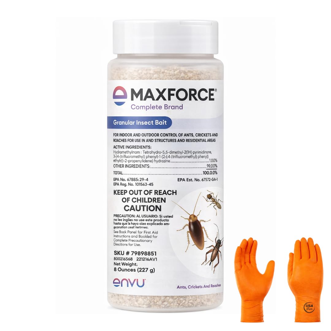 Max Force Complete (8 oz) Granular Insect Bait: Superior Pest Control for Ants, Cockroaches, and More