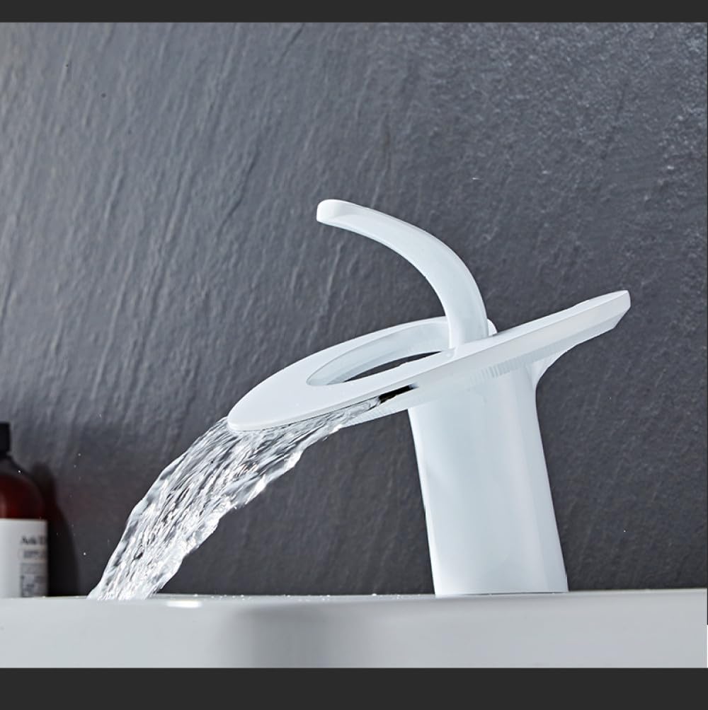 Grifo de lavabo de cascada Grifo mezclador de agua fría y caliente Grifo de lavabo de baño Grifos de lavabo montados en cubierta, SLT239, Astilla
