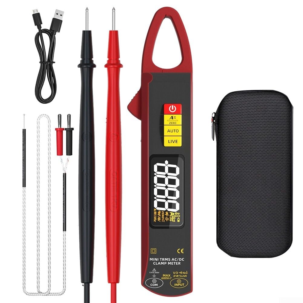 UX2 Digital Clamp Meter 200A AC DC Corrente Tester True RMS Auto Ranging Multimetro con Rilevamento NCV per Cablaggio Elettrico 23mm Jaw