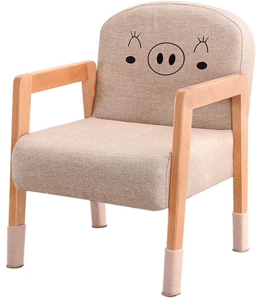 Couch Sofa Chair for Gilrs Creative Cartoon Creative Piggy Pattern Sofa Chair Boys and Girls Bedroom Reading Corner Study Stools Load-Bearing 100kg (Color : Blue Size: 554243cm) (Beige 55*42*43cm)