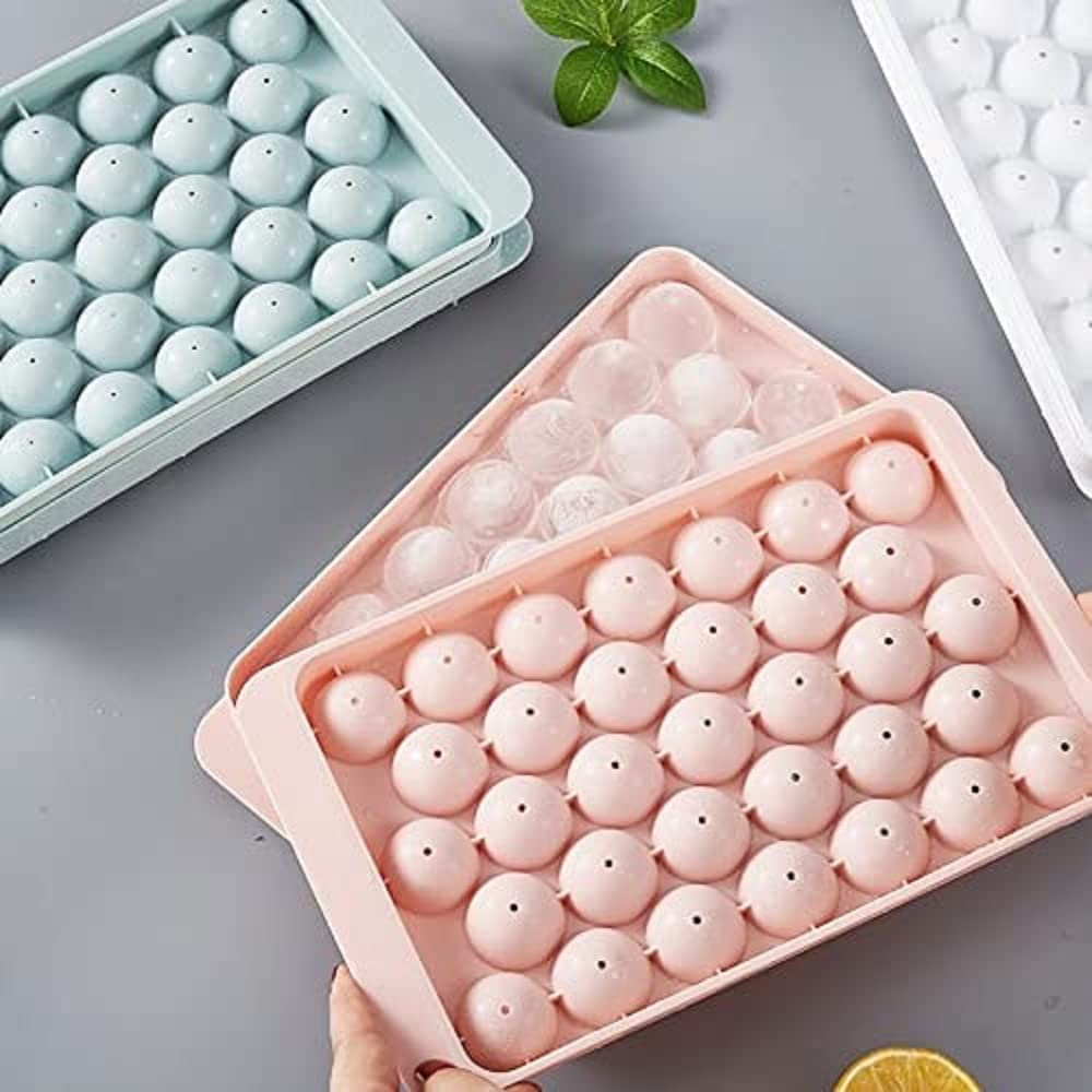 SAMEZONE Plastic Reusable Flexible Round Ice Cube Trays, 33 Cavity Mini Round Ice Plastic Tray Molds for Whiskey & Cocktails, Keep Drinks Chilled Multicolor (Pack of 4) (B09MV1R3DD) Amazon Price History, Amazon Price Tracker