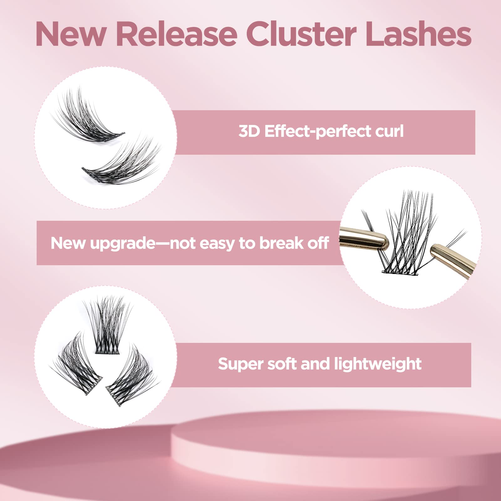 QUEWEL Lash Clusters 72 Pcs Wide Stem Cluster Lashes Mix8-16mm DIY Eyelash Extension Individual False Eyelashes Soft & Do Not Break for Personal Makeup Use at Home(QUH-S019-Mix8-16mm) - Image 3