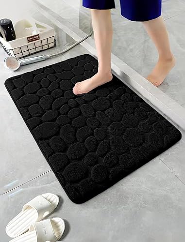 Lujosa alfombra de baño antideslizante de forro polar coral, suave, absorbente, lavable a máquina con respaldo de PVC, ideal para seguridad en el