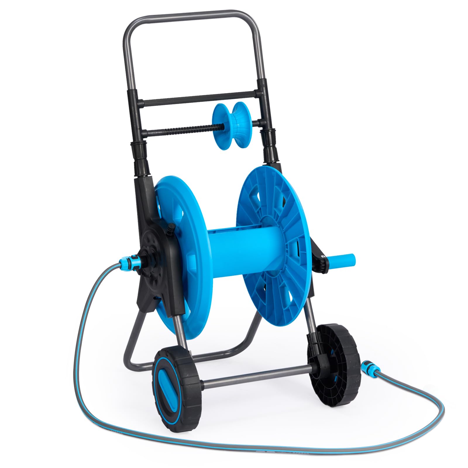 Outopee Hose Reel Without Hose, Garden Hose Reels Cart with Up to 60 m Capacity for Garden, Backyard, Adjustable Handle, Portable, Stable, Light, Prevents Twisting, with Wheels, Blue โ image 1