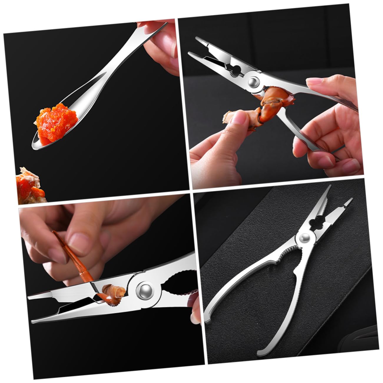 ABOOFAN Tijeras y Pinzas De Cangrejo De Utensilios para Comer Cangrejo y Mariscos Herramienta De Acero Inoxidable para Patas De para Cenas De Mariscos