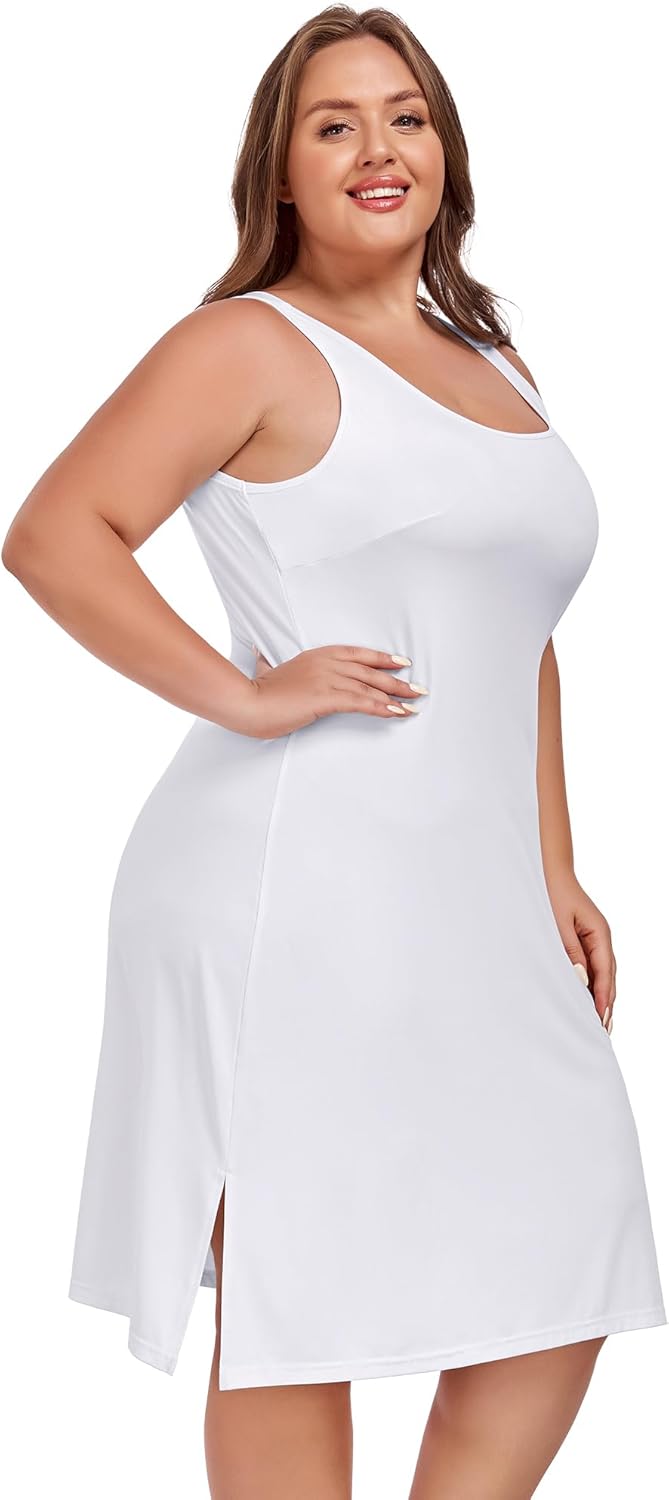 Plus Size Full Slip for Women Under Dress Slips Wide Straps Slip Dress Tank Top Underdress