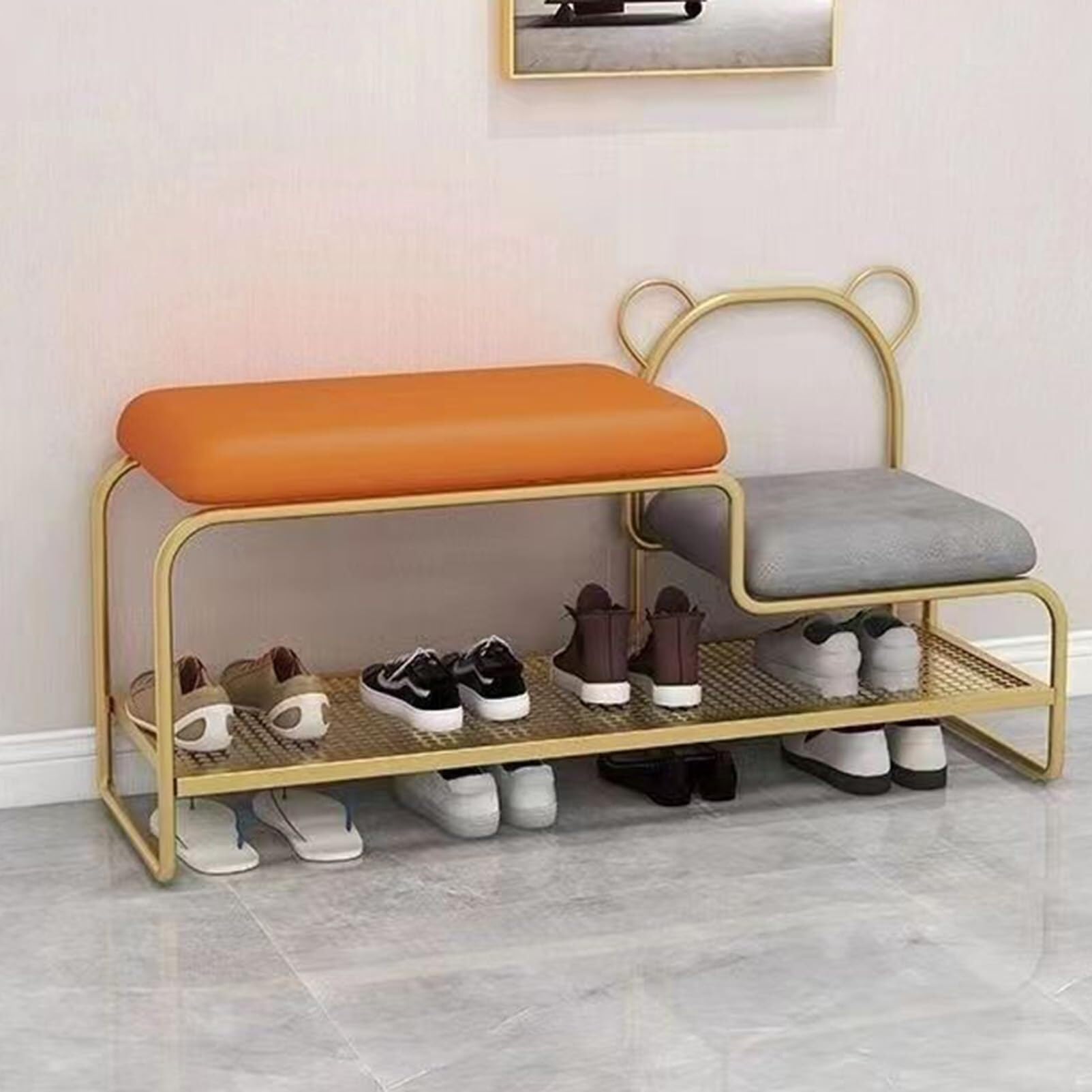 Banc à chaussures d'entrée avec coussin pour un accueil chaleureux et ordonné