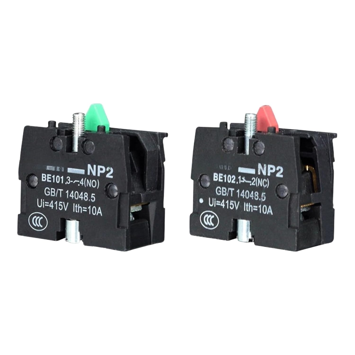 Button Switch Accessories Contact Point Group NP2-BE101 BE102 One Normally Open Closed 10A(D4 30A 4 Green)
