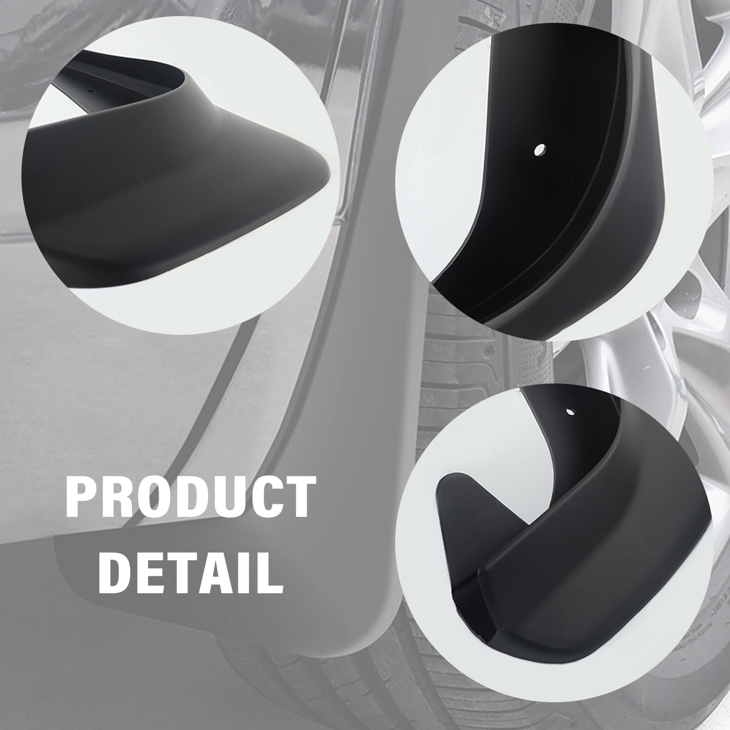 OFBAND 4PCS Mud Flaps for Car, Universal Fit, Black, Front & Rear Wheel, Automotive Exterior Accessories, Mud Guards with Installation Tools