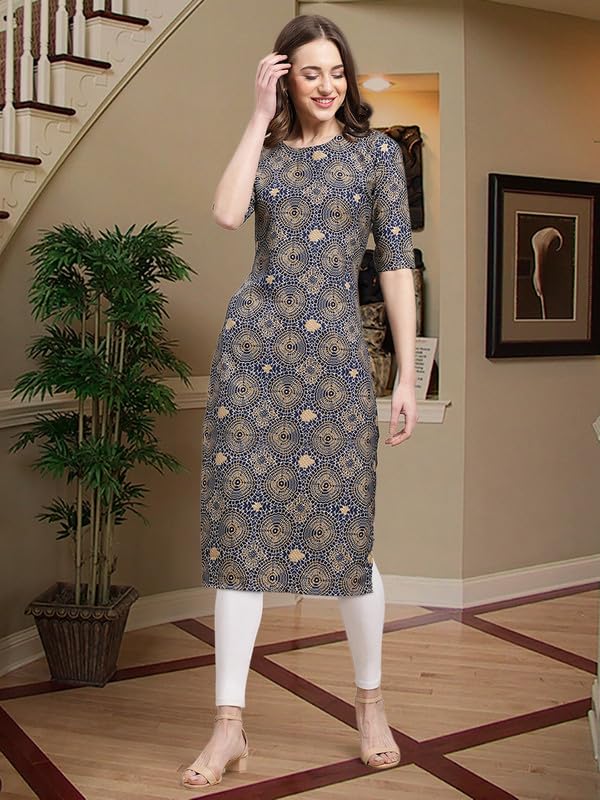 Image of Pinkmint Women's Crepe Digital Print Straight Kurta [Pack of 6]