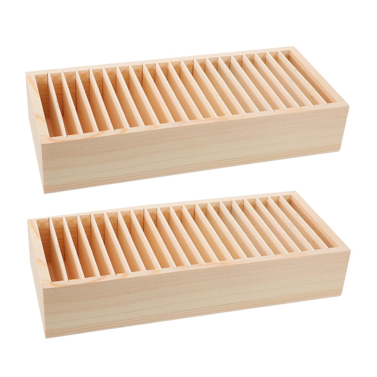 Operitacx Organizer per Carte da Visita e Gioielli in Legno Design Staccabile e Scomparti Multipli, Confezione da 2 Pezzi per Ufficio e Casa