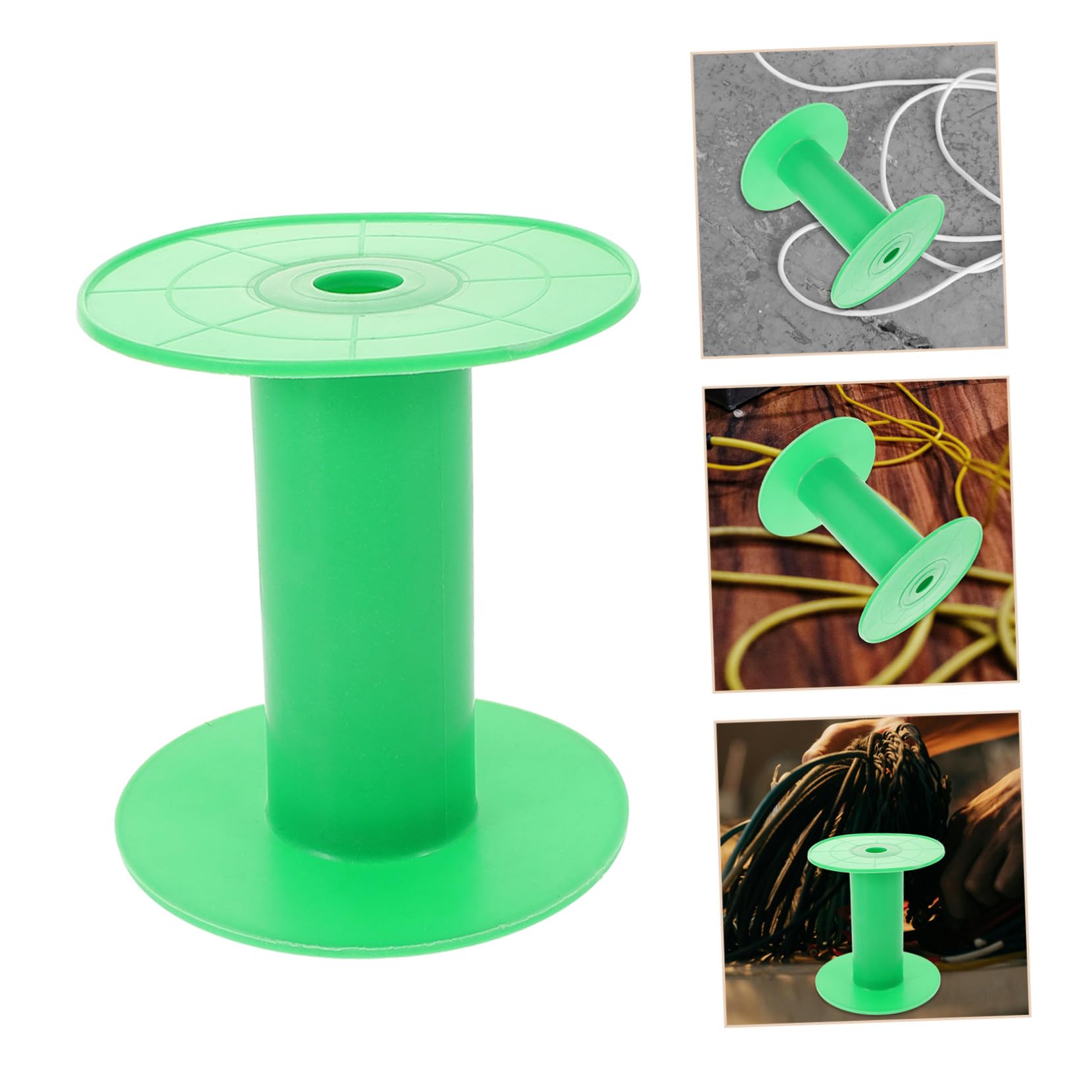 Sewroro Bobinas de Tejido y Carretes de Costura Verdes de Plástico, Compatibles Máquinas de Coser, Prácticas Bobinas de Bobinado para Bricolaje, Juego de 10 Unidades (9.5x10.3 Cm)