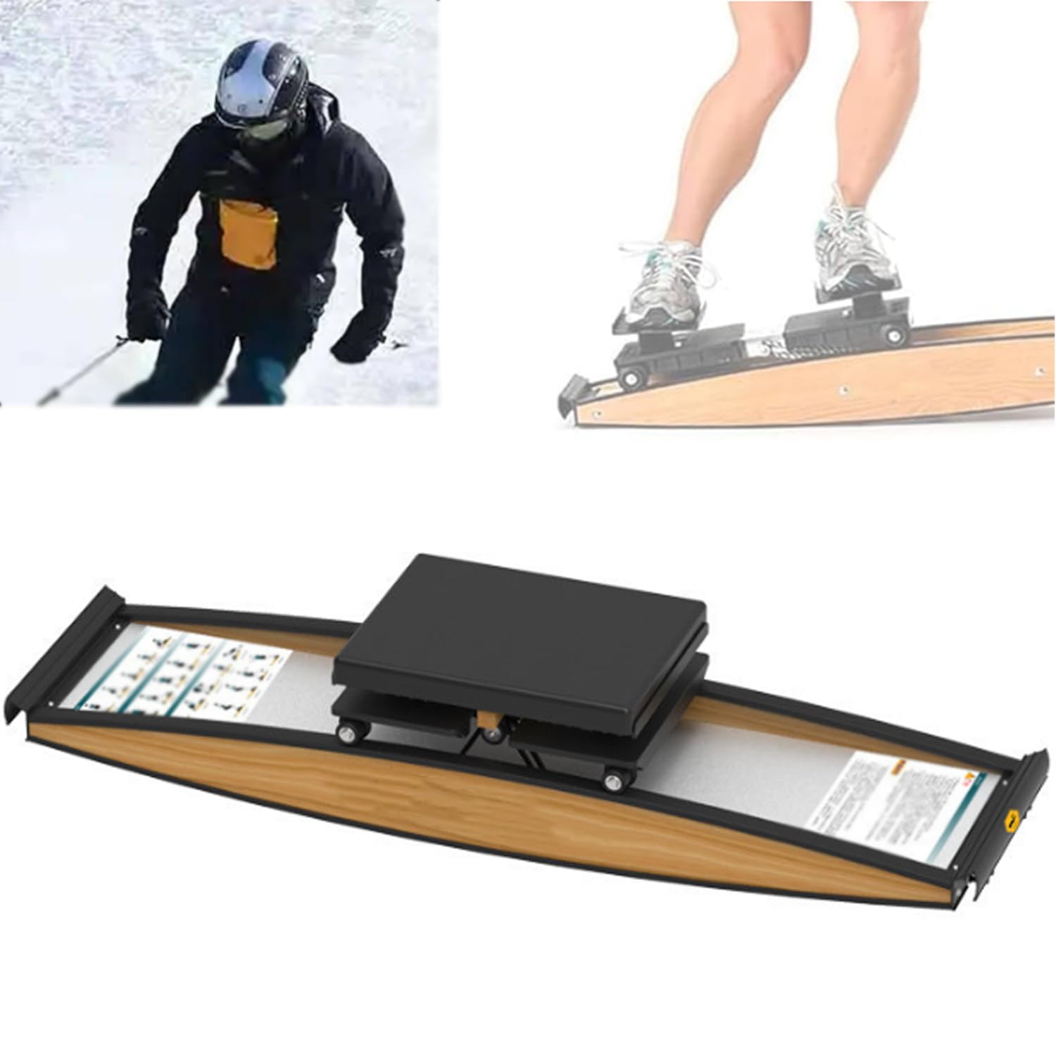 Máquina de esquí Profesional for Interiores, máquina Ejercicio con Resistencia Ajustable 0 a 100 kg, Cardiovascular multifunción