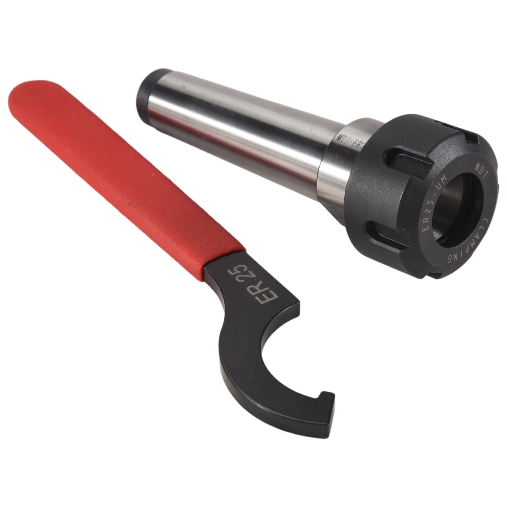 qimoi Mt3 Er25 Collet Chuck Holder Fixed CNC Milling Turning Tools + 1Pc Spanner