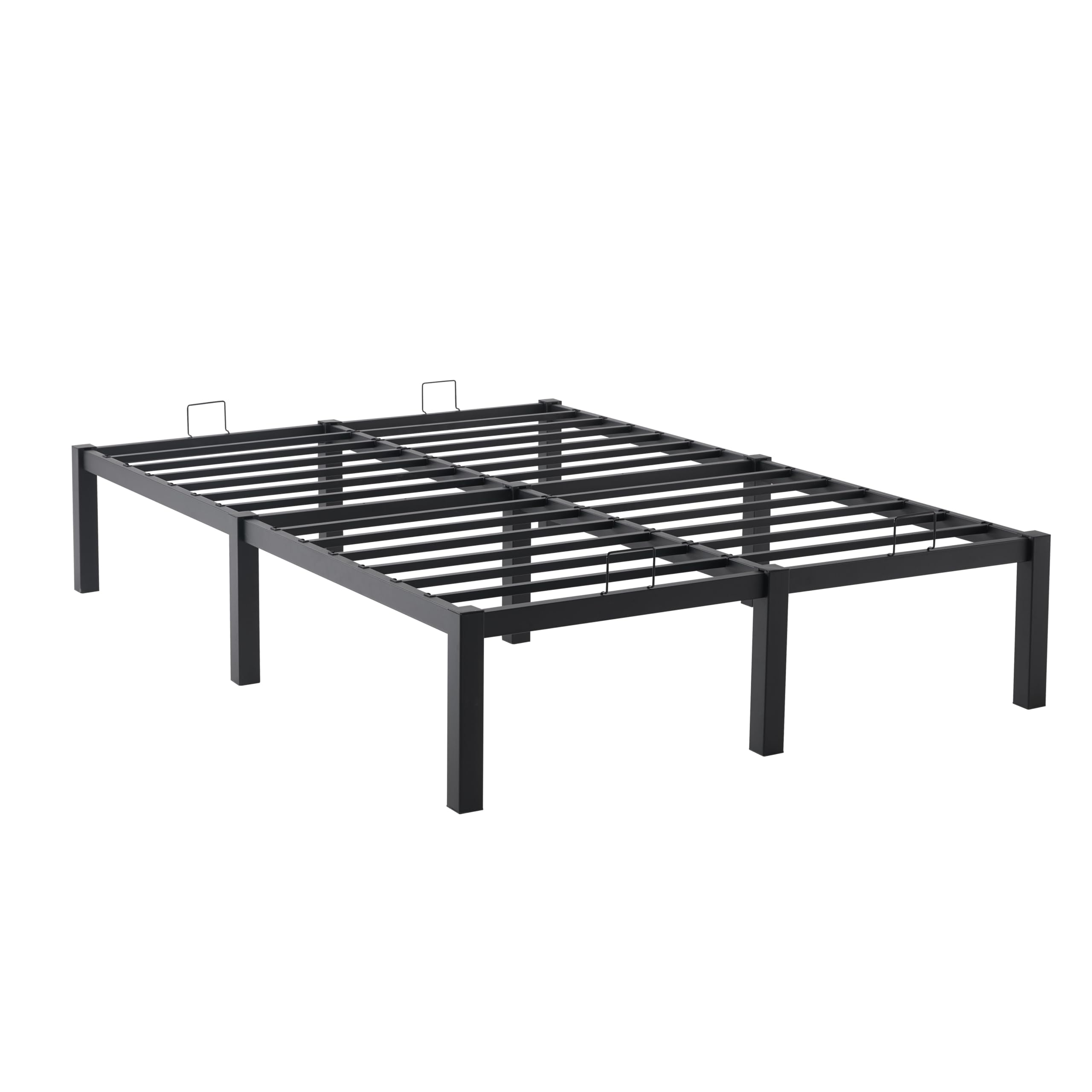 Garvis werkzeuglos OHNE Schrauben! Metallbett 140x200 Schwarz – 32 cm Hoher Doppelbettrahmen mit Stauraum – klick-Montage