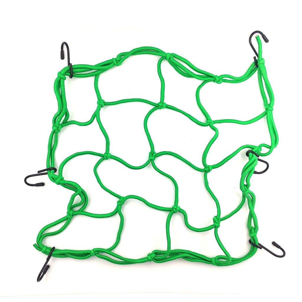 Mantain 12 inch Green Rack Bungee Net Cargo Net Mesh Cord 6 Adjustable