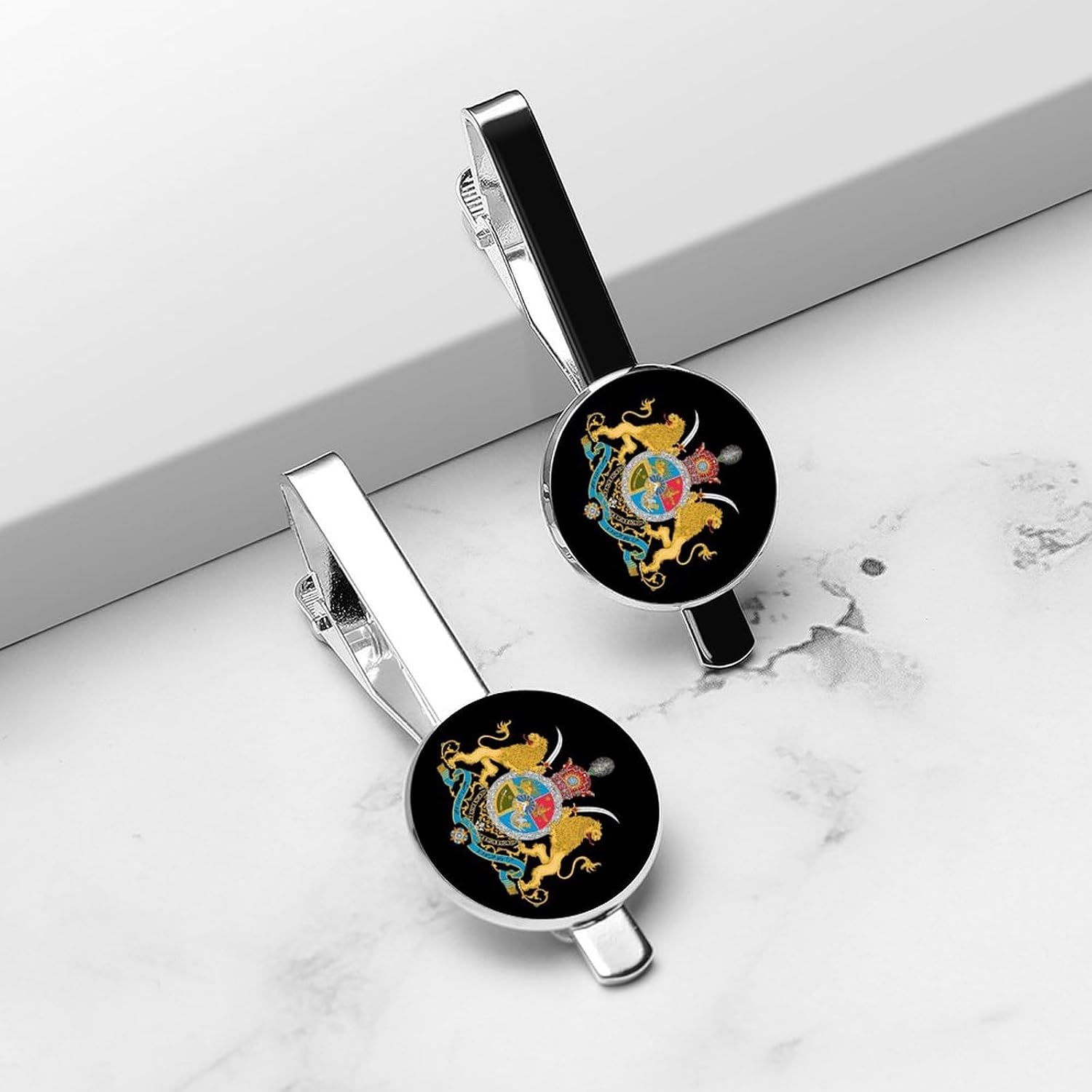 Imperial Coat of Arms of Iran Tie Clip Fashion Jewelry Necktie Pin for Wedding Busiess Office Accessories