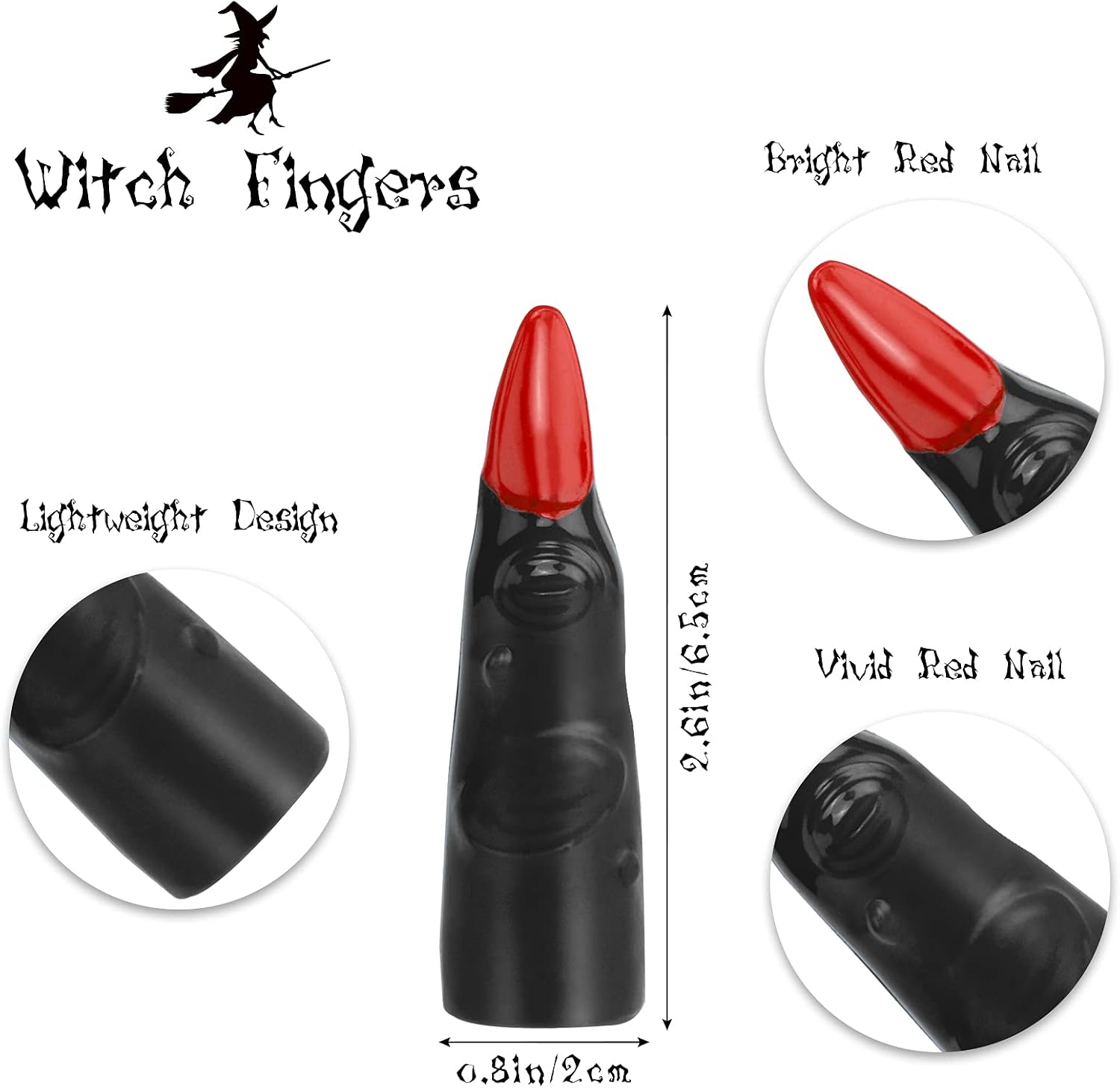 50 Pcs Witch Fingers Multicolor Finger Pointers for Reading