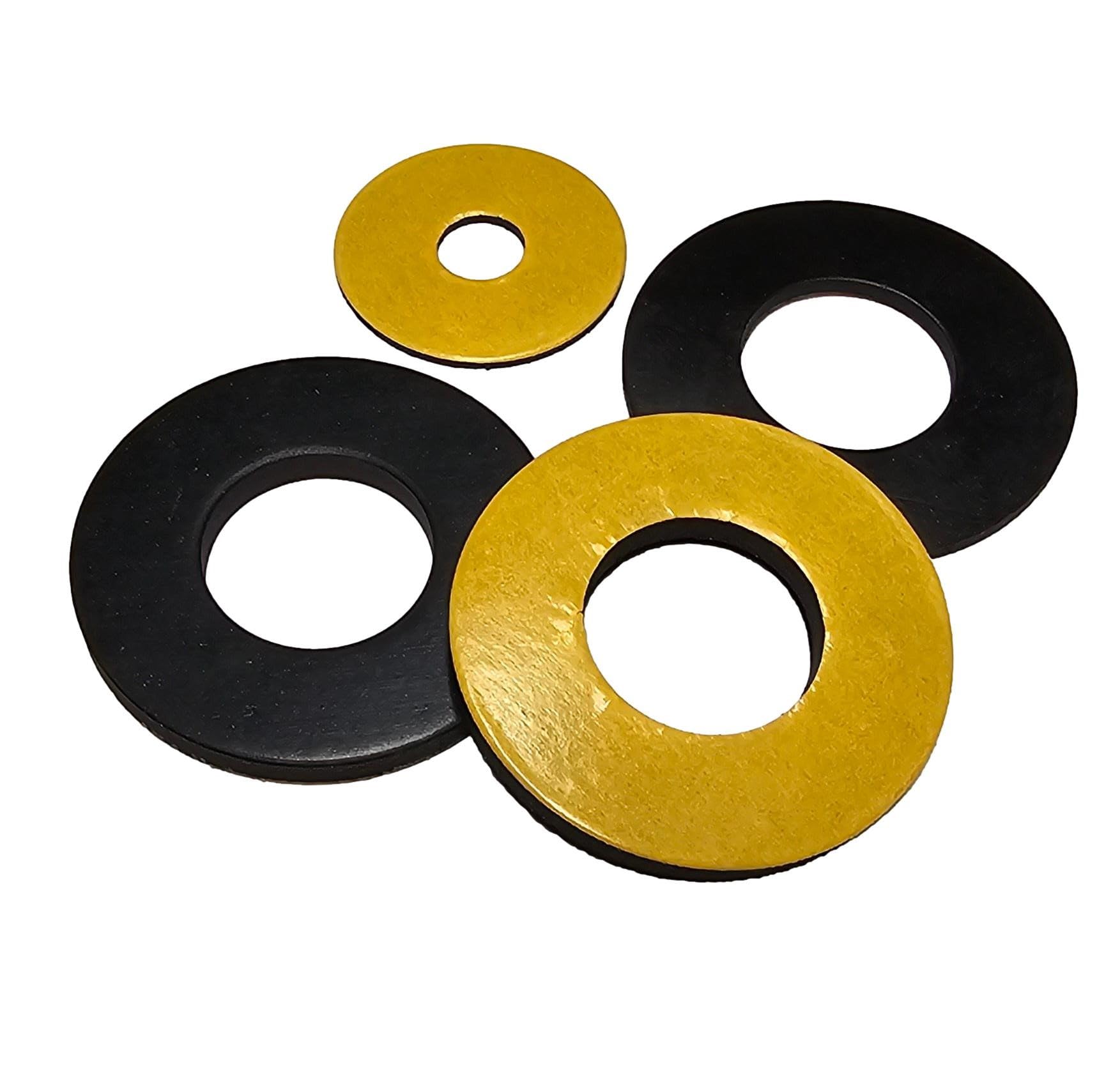 Solid Neoprene Adhesive Backed Rubber Washer - Size; 1mm Thick - 42mm Inside Diameter x 60mm Outside Diameter